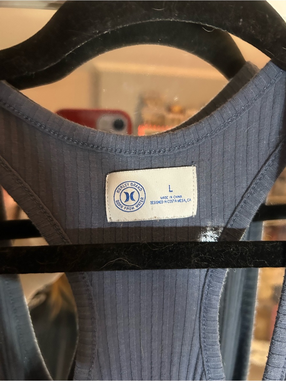 Blue Ribbed Racerback Tank Mini Dress - Picture 4 of 4